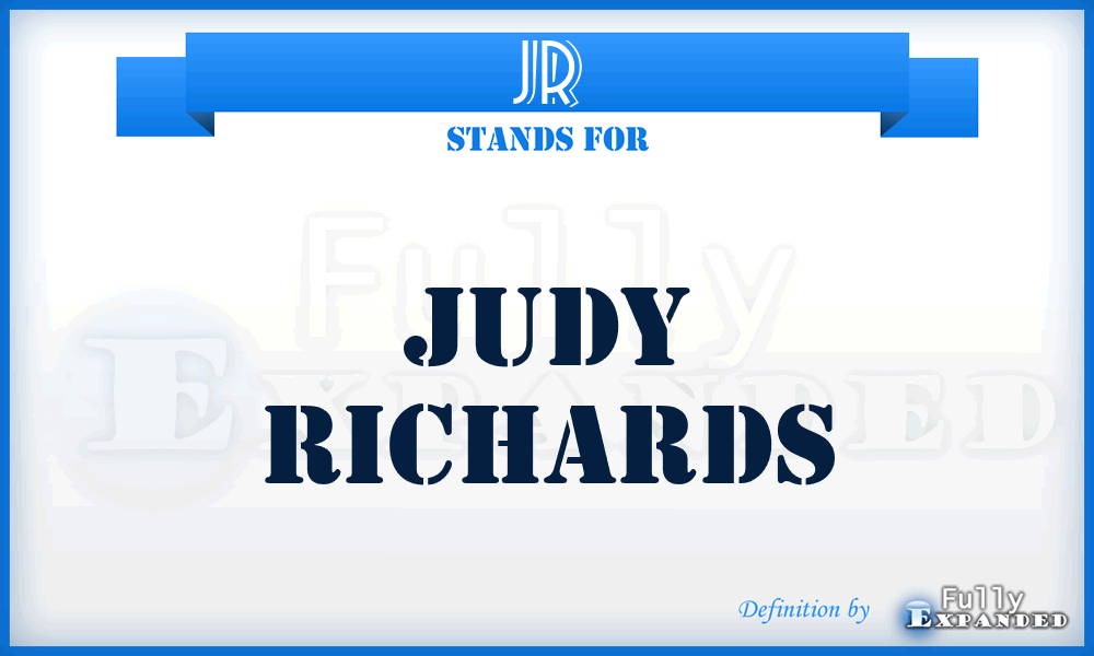 JR - Judy Richards