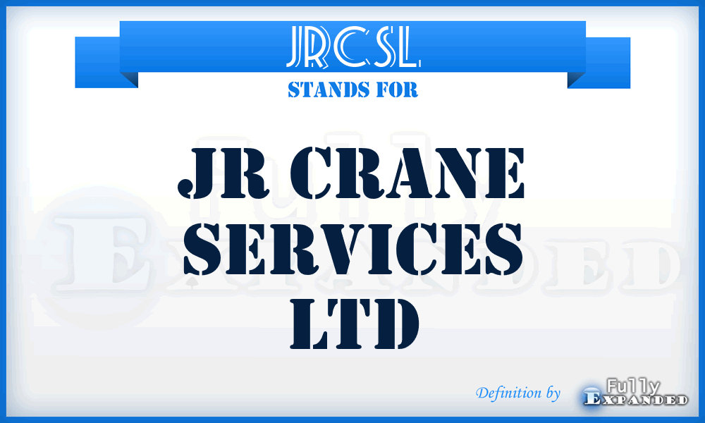 JRCSL - JR Crane Services Ltd