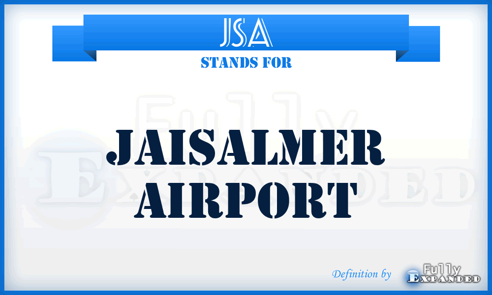 JSA - Jaisalmer airport