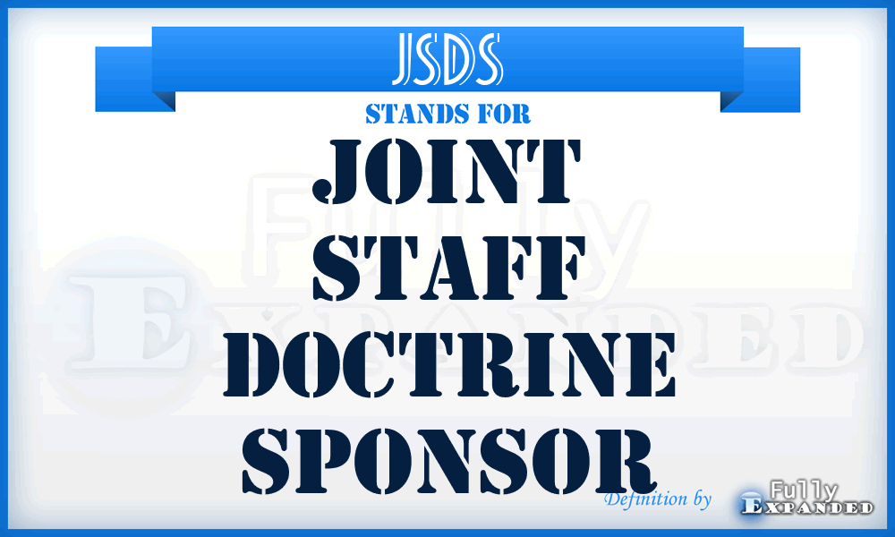 JSDS - Joint Staff doctrine sponsor
