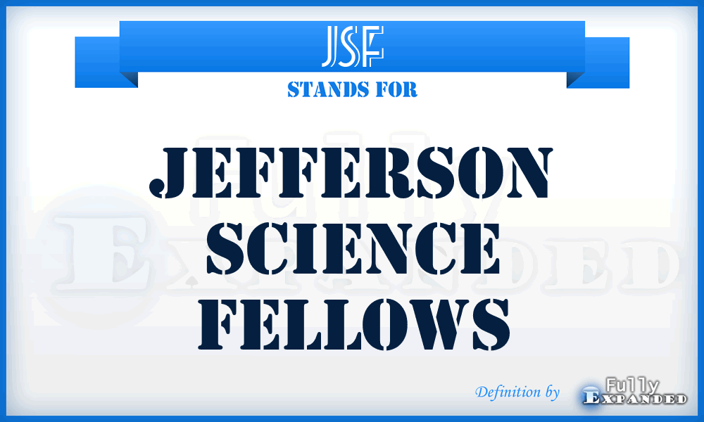 JSF - Jefferson Science Fellows