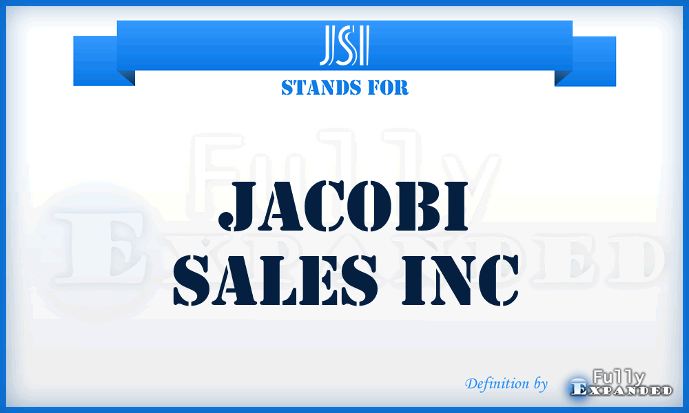 JSI - Jacobi Sales Inc