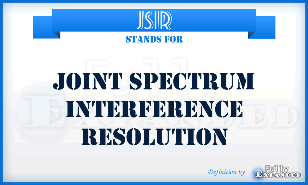JSIR - joint spectrum interference resolution