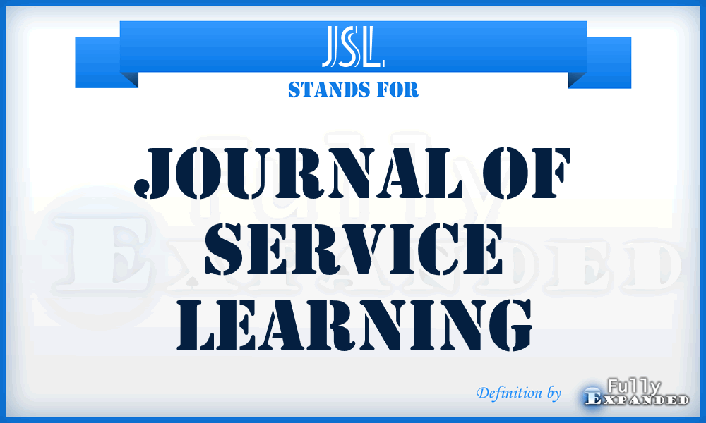 JSL - Journal Of Service Learning