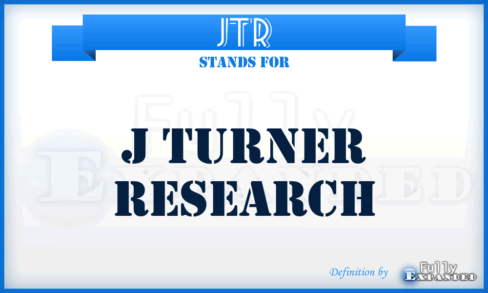 JTR - J Turner Research