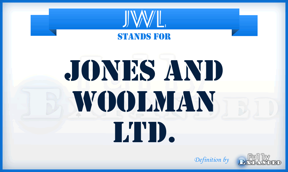 JWL - Jones and Woolman Ltd.