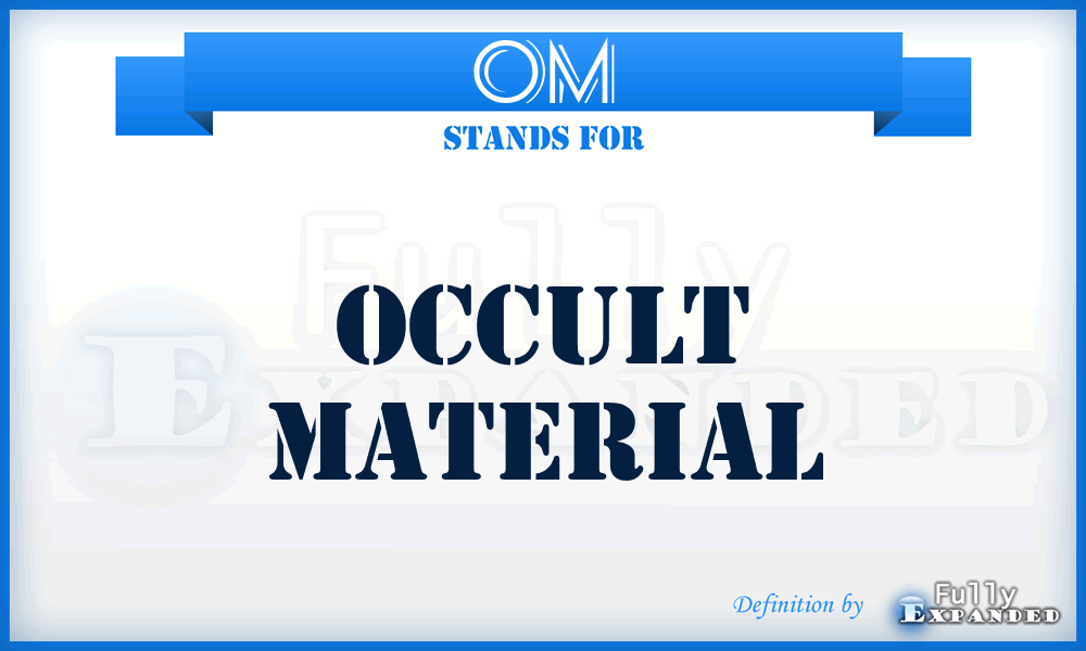 OM - Occult Material