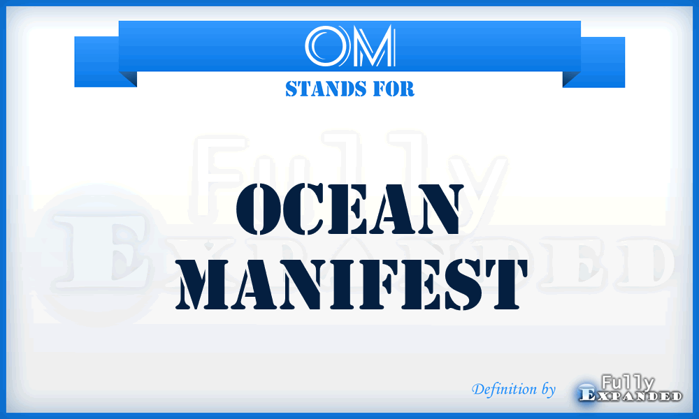 OM - Ocean Manifest