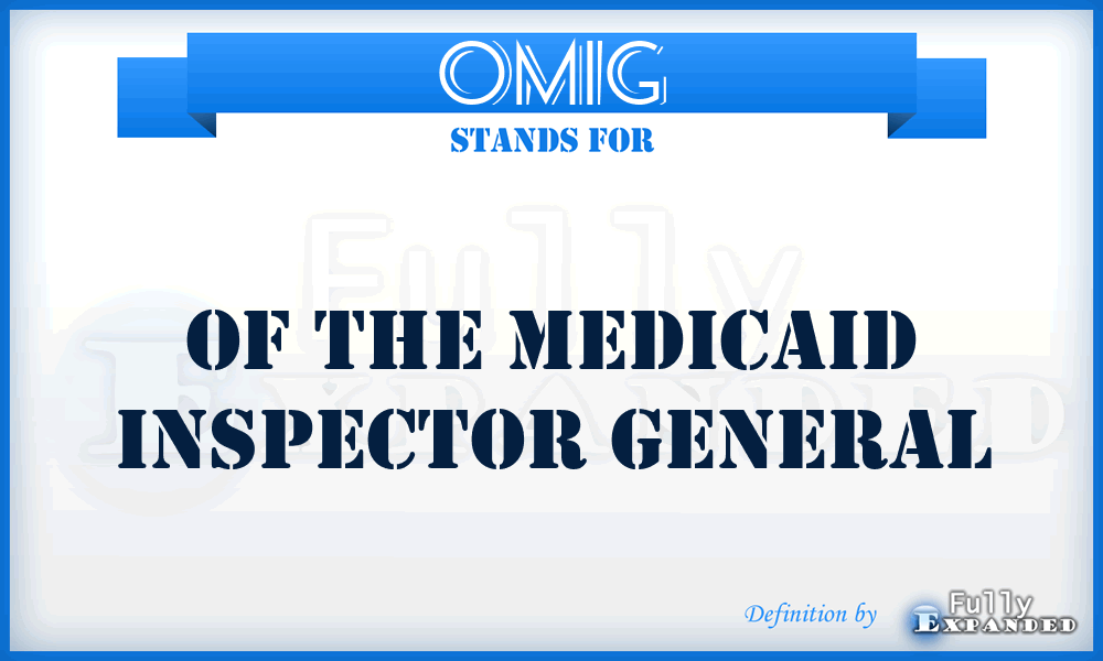 OMIG - of the Medicaid Inspector General