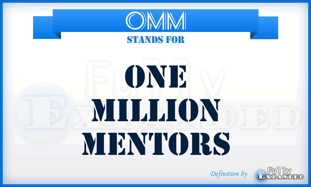 OMM - One Million Mentors