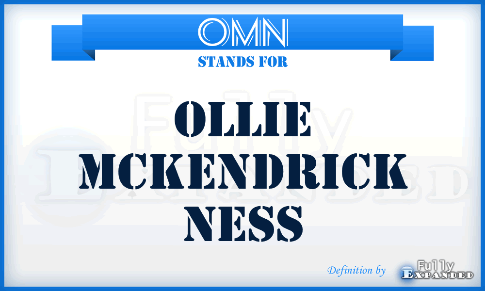 OMN - Ollie McKendrick Ness