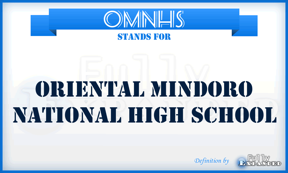 OMNHS - Oriental Mindoro National High School