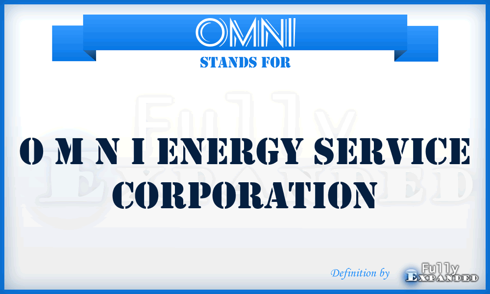OMNI - O M N I Energy Service Corporation