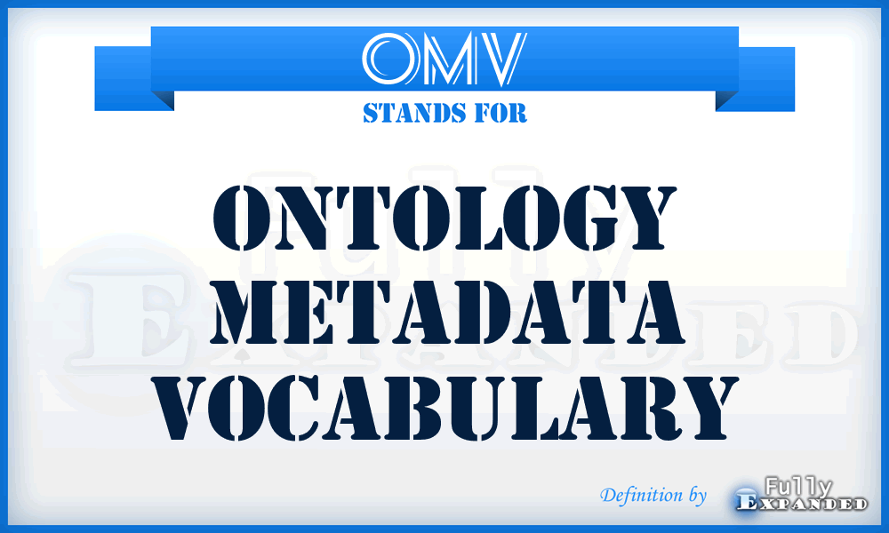 OMV - Ontology Metadata Vocabulary