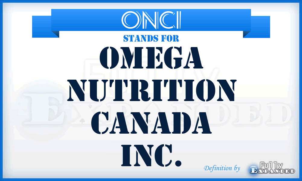 ONCI - Omega Nutrition Canada Inc.
