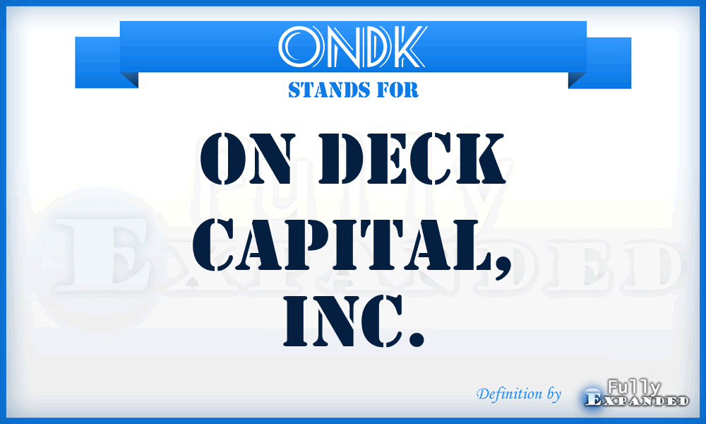 ONDK - On Deck Capital, Inc.