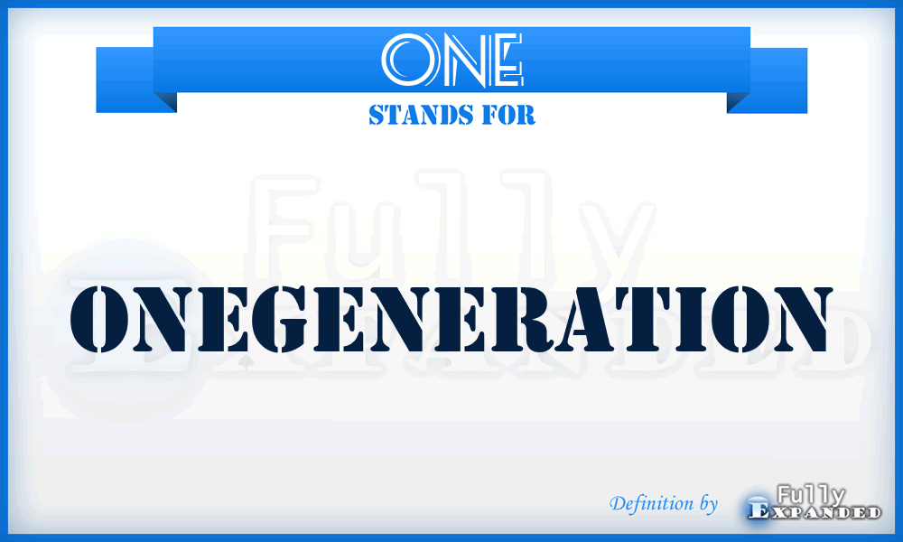 ONE - ONEgeneration