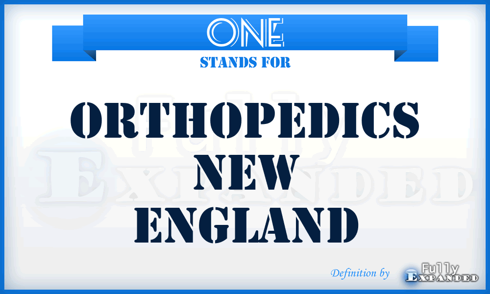 ONE - Orthopedics New England