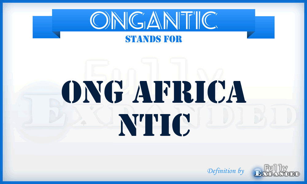 ONGANTIC - ONG Africa NTIC