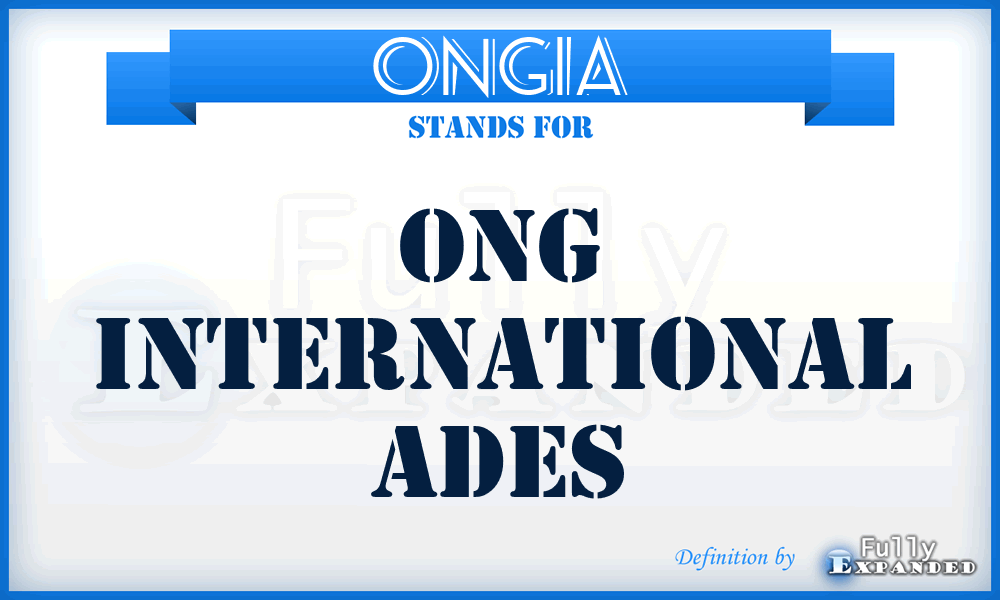 ONGIA - ONG International Ades