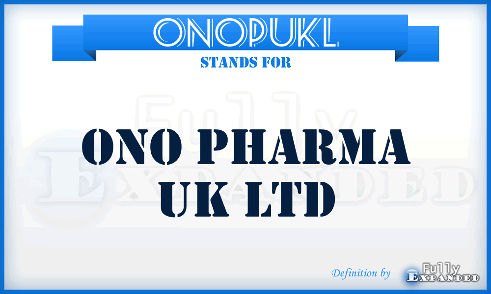 ONOPUKL - ONO Pharma UK Ltd