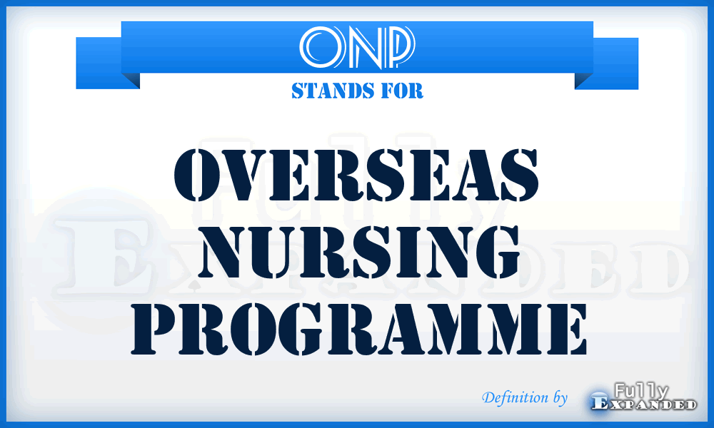 ONP - Overseas Nursing Programme