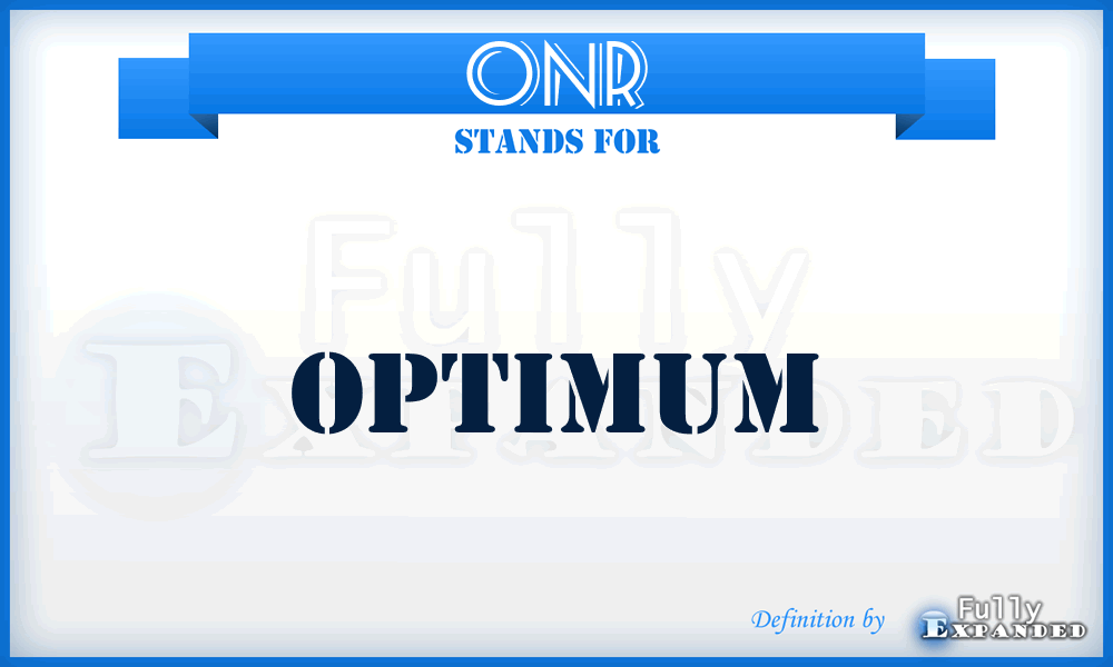 ONR - Optimum