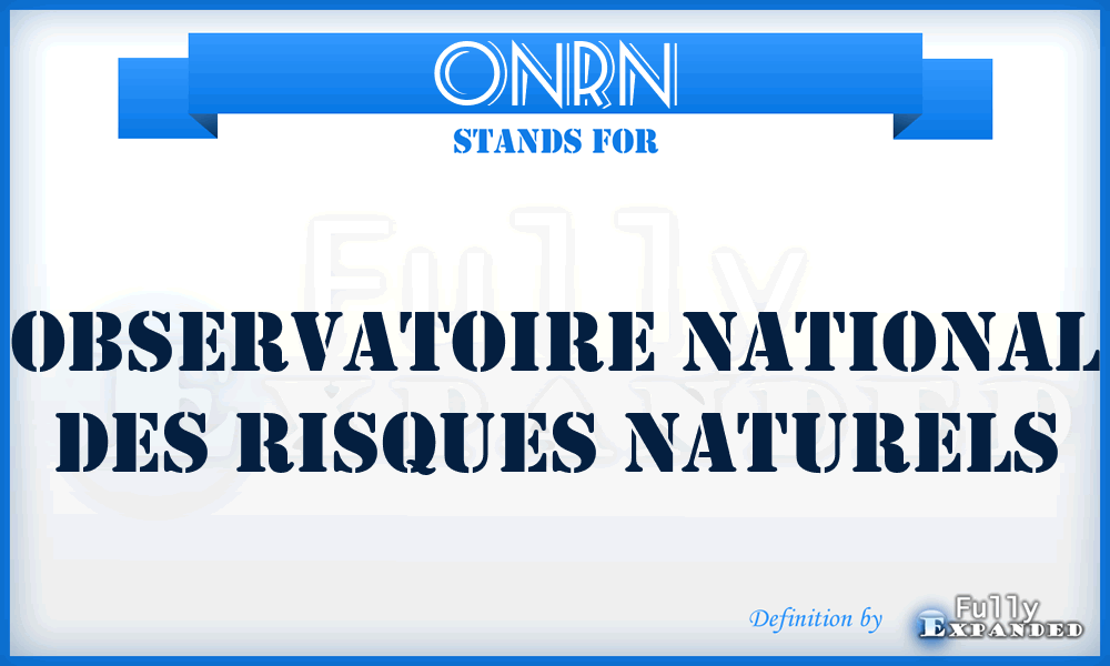 ONRN - Observatoire National des Risques Naturels