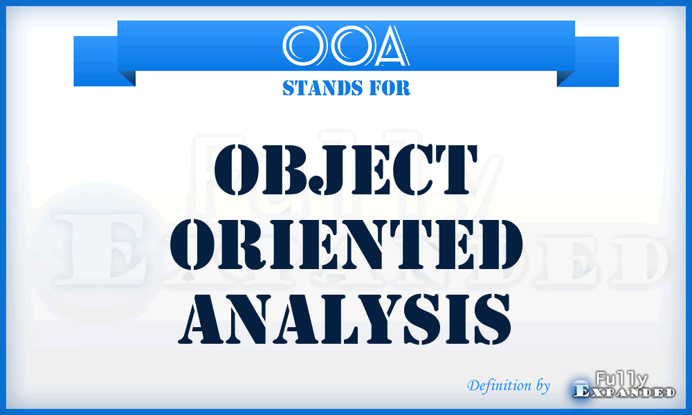 OOA - object oriented analysis
