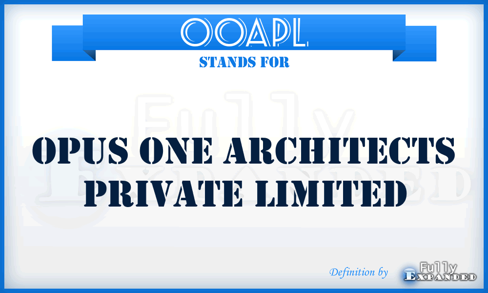 OOAPL - Opus One Architects Private Limited