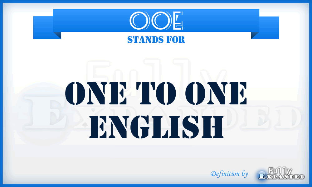 OOE - One to One English