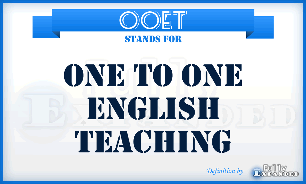 OOET - One to One English Teaching