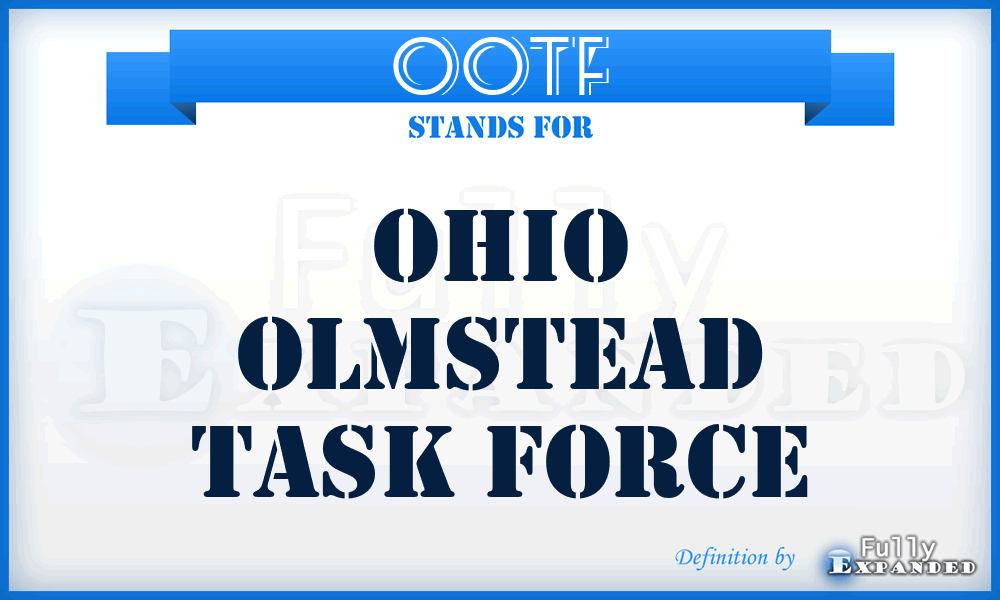 OOTF - Ohio Olmstead Task Force
