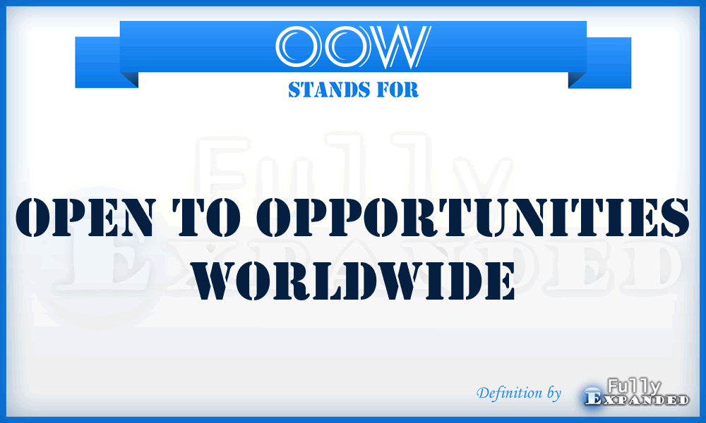 OOW - Open to Opportunities Worldwide