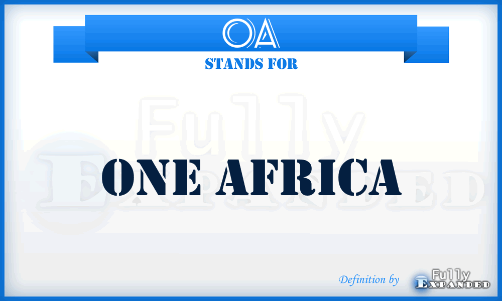 OA - One Africa