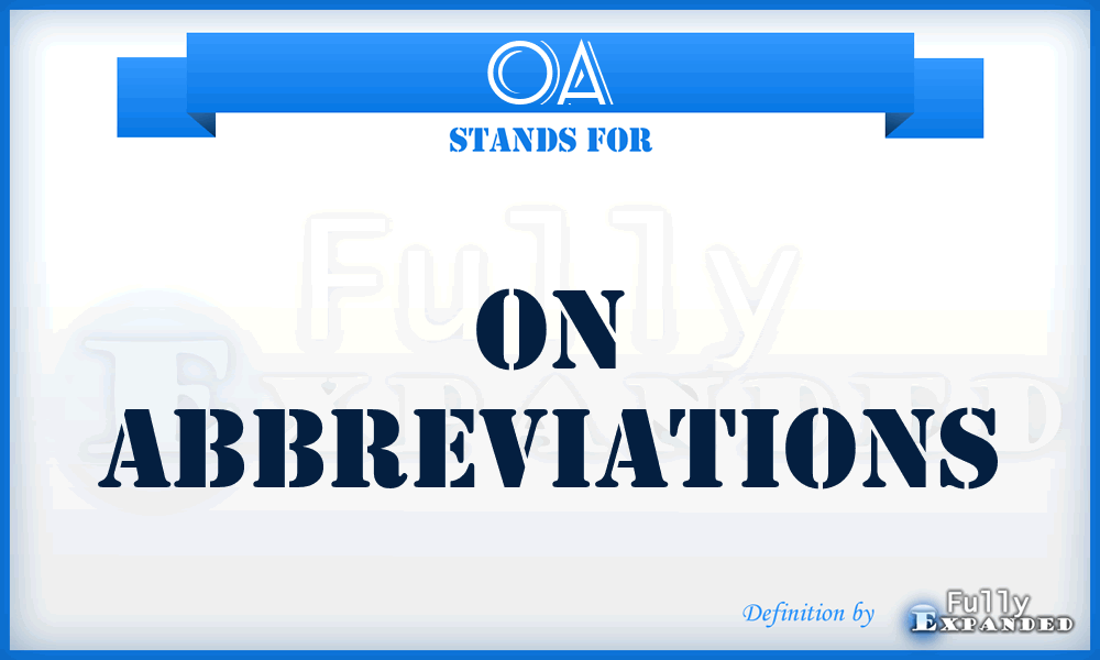 OA - on Abbreviations