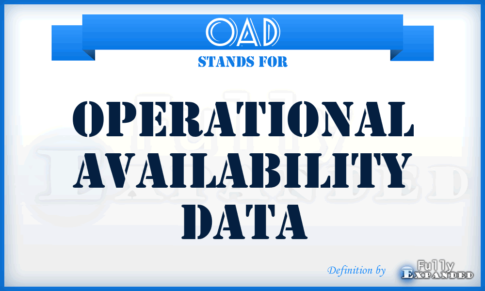 OAD - Operational Availability Data