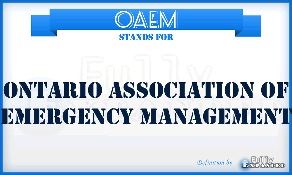 OAEM - Ontario Association of Emergency Management