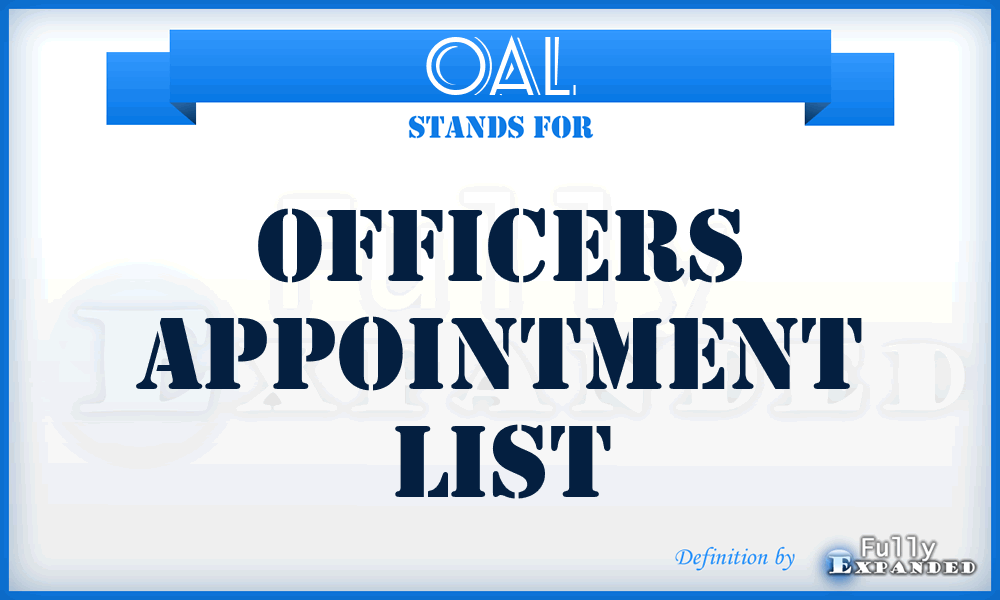 OAL - Officers Appointment List