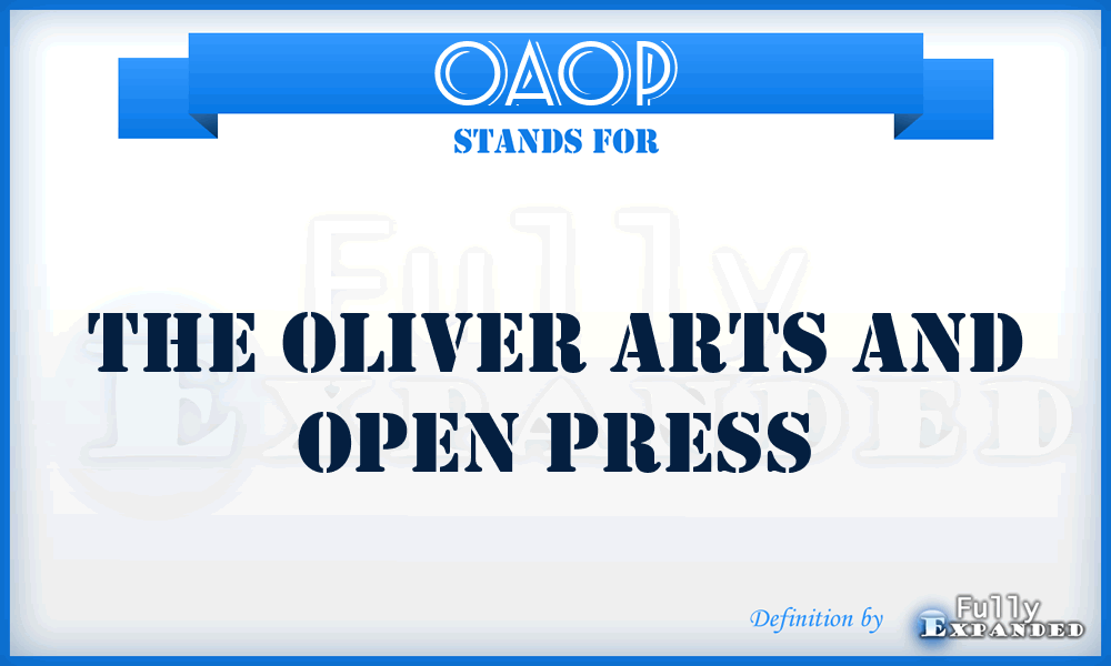 OAOP - The Oliver Arts and Open Press