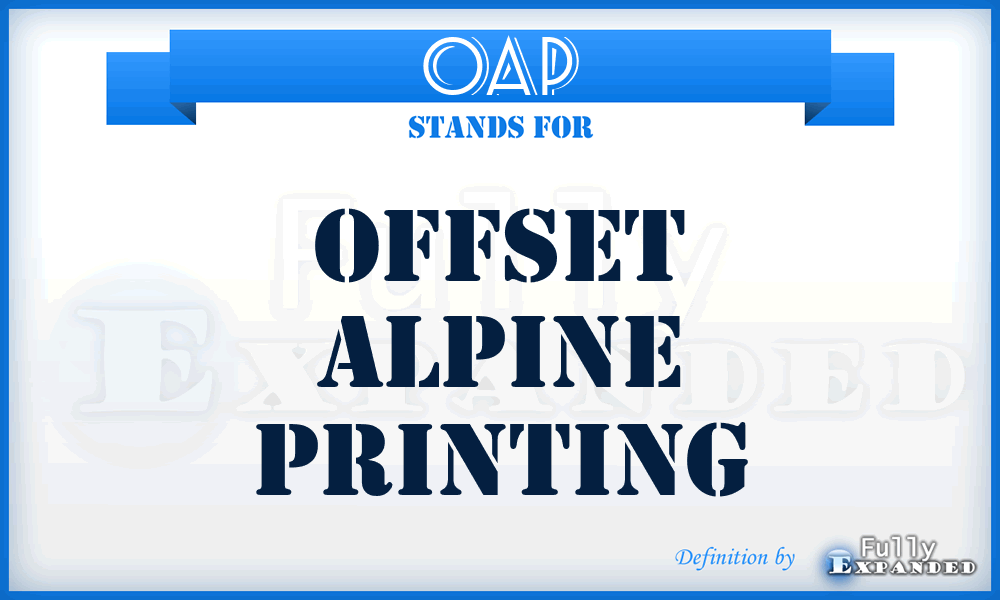 OAP - Offset Alpine Printing