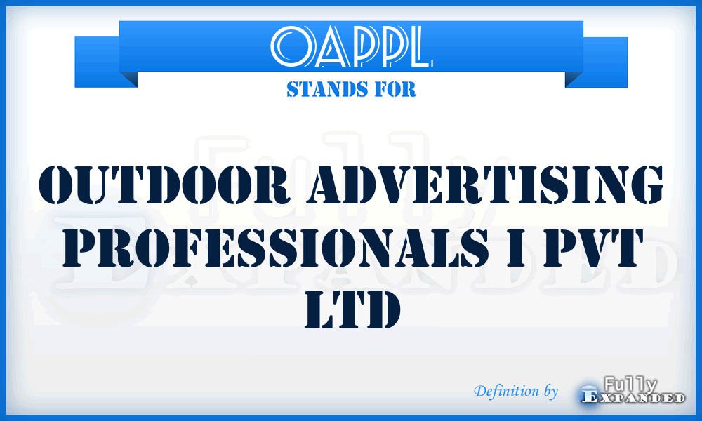 OAPPL - Outdoor Advertising Professionals i Pvt Ltd