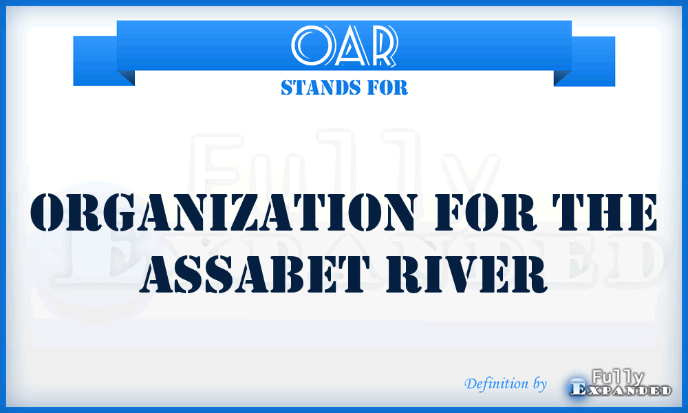 OAR - Organization for the Assabet River