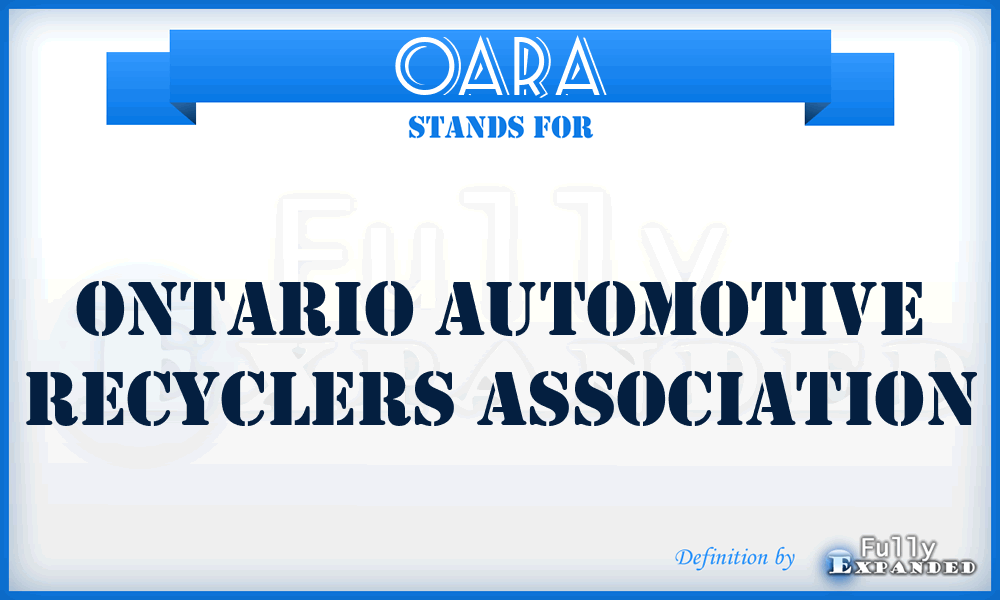 OARA - Ontario Automotive Recyclers Association