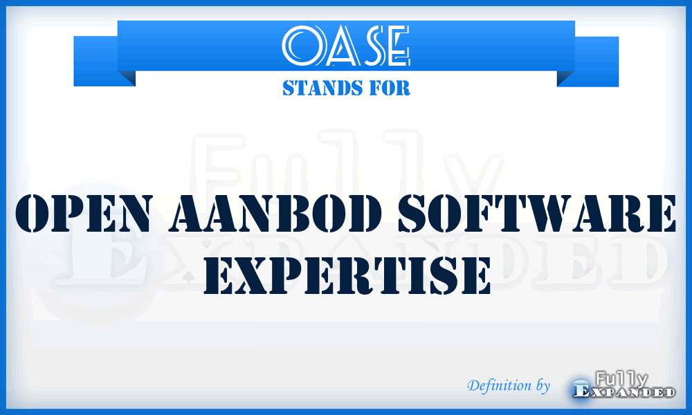 OASE - Open Aanbod Software Expertise