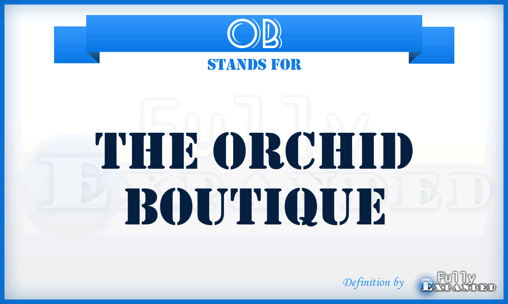 OB - The Orchid Boutique