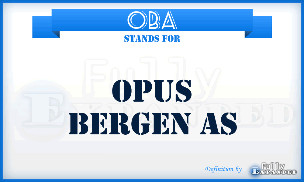 OBA - Opus Bergen As