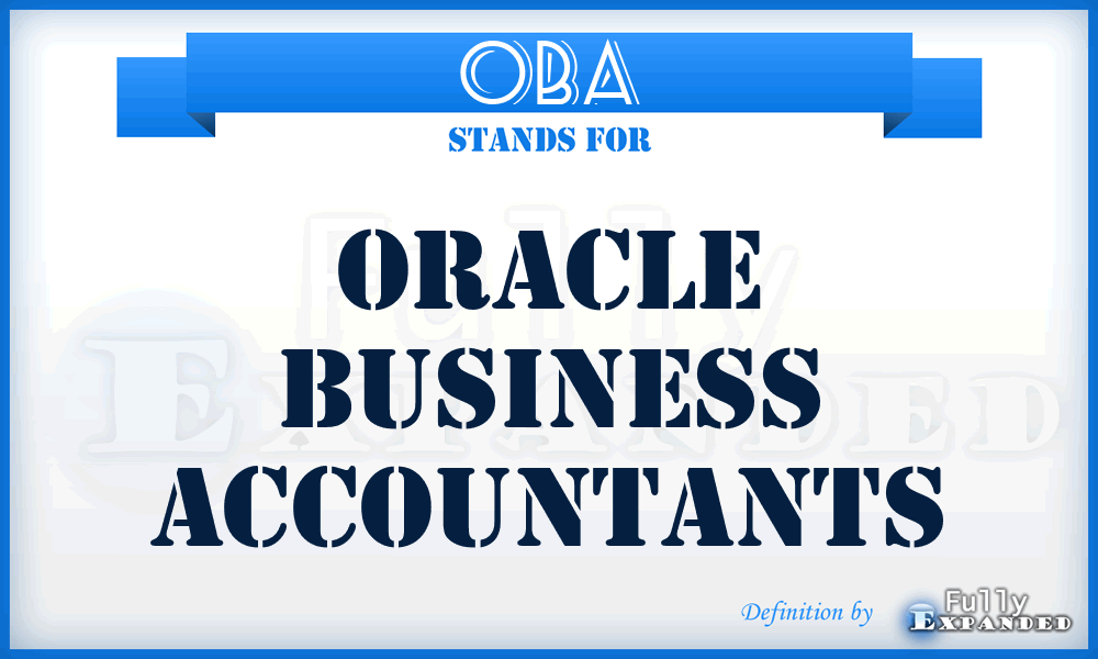 OBA - Oracle Business Accountants