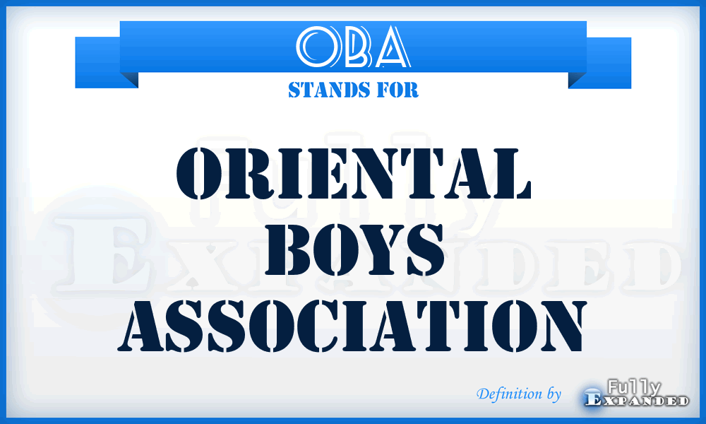 OBA - Oriental Boys Association