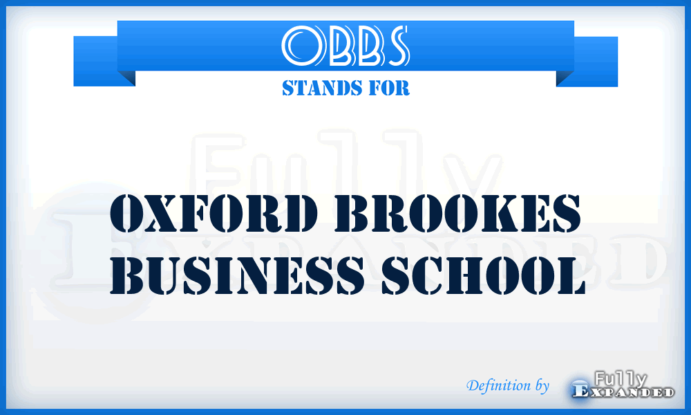 OBBS - Oxford Brookes Business School